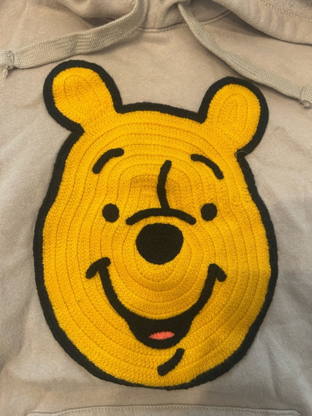 Disney Tan Hoodie with Yellow Winnie the Pooh Patch - Picture 2 of 4